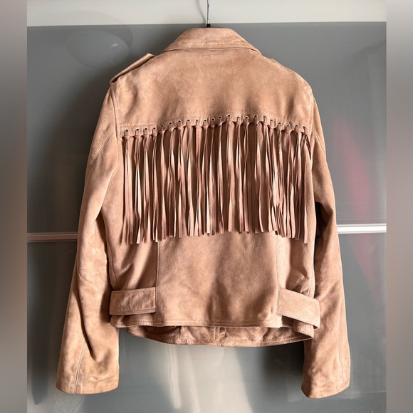All Saints Balfern Suede Tassel Jacket in sz 8 - Picture 3 of 15
